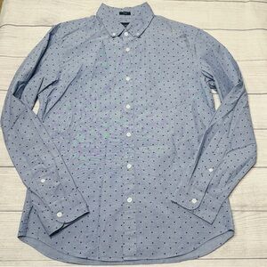 J. Crew Factory Men’s Slim Fit Button‎ Down Shirt Blue Navy Hearts  Medium NWT